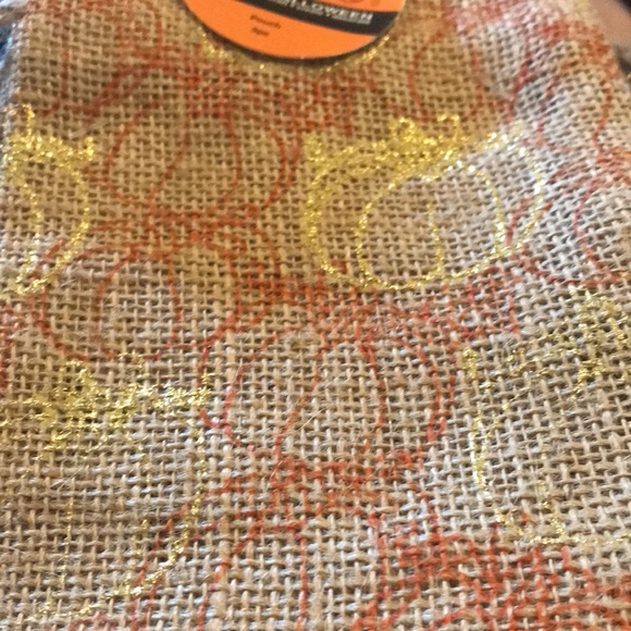 Set of 3 burlap pumpkin draw string pouches. NWT - Picture 6 of 6